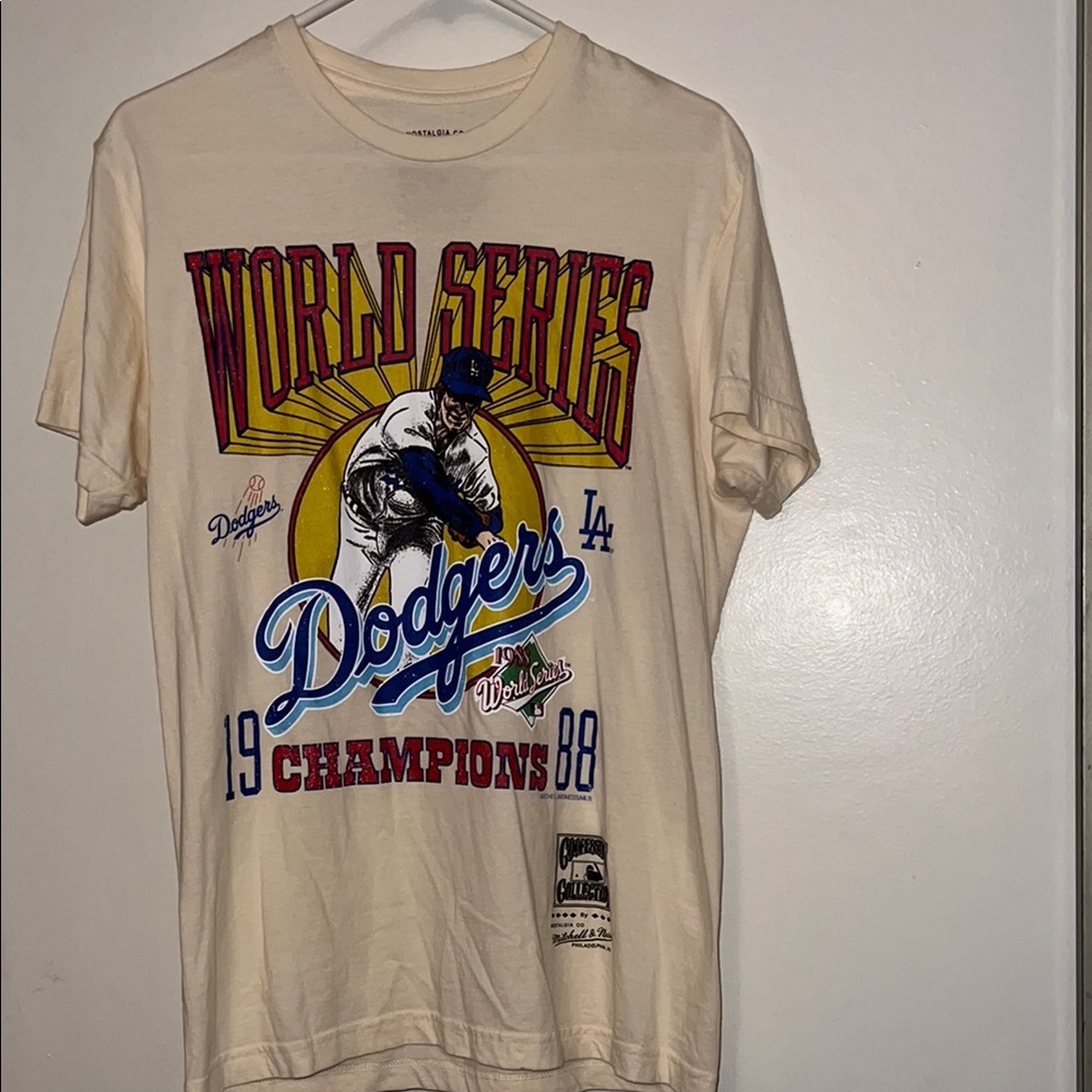 Dodgers World Series Champions 1988 Cream Graphic T-Shirt